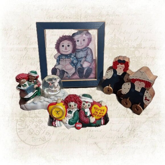 None Accessories - Raggedy Ann And Andy Collectibles Full Collection 6 pieces